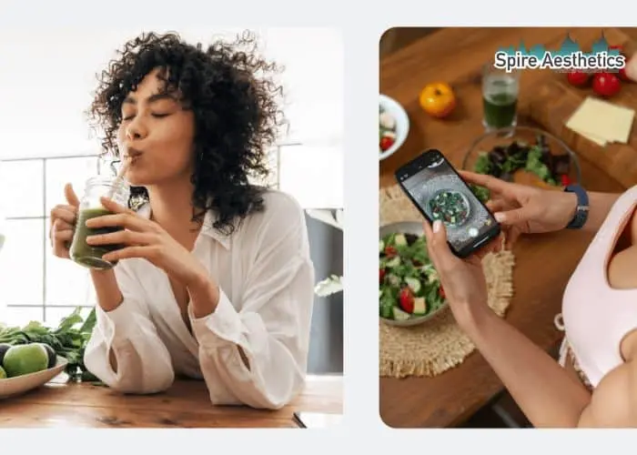 Image of woman looking into her diet and fat freezing Amersham to improve her health