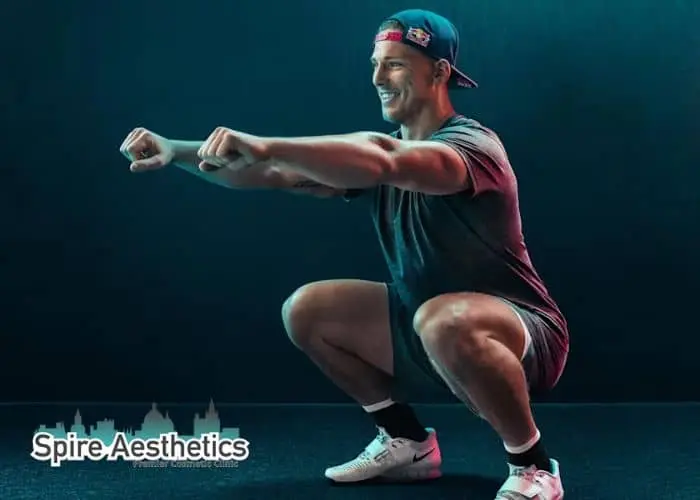 Image of man build leg muscle Amersham through exercise